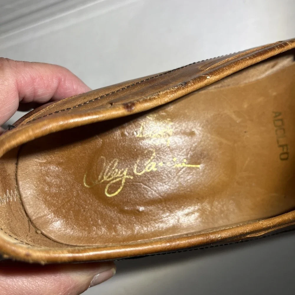 Vtg Adolfo Oleg Cassini Italian Brown Leather Kiltie Tassel Loafers Men\'s 8 RARE Vtg Adolfo Oleg Cassini Italian Brown Leather Kiltie Tassel  main image 4